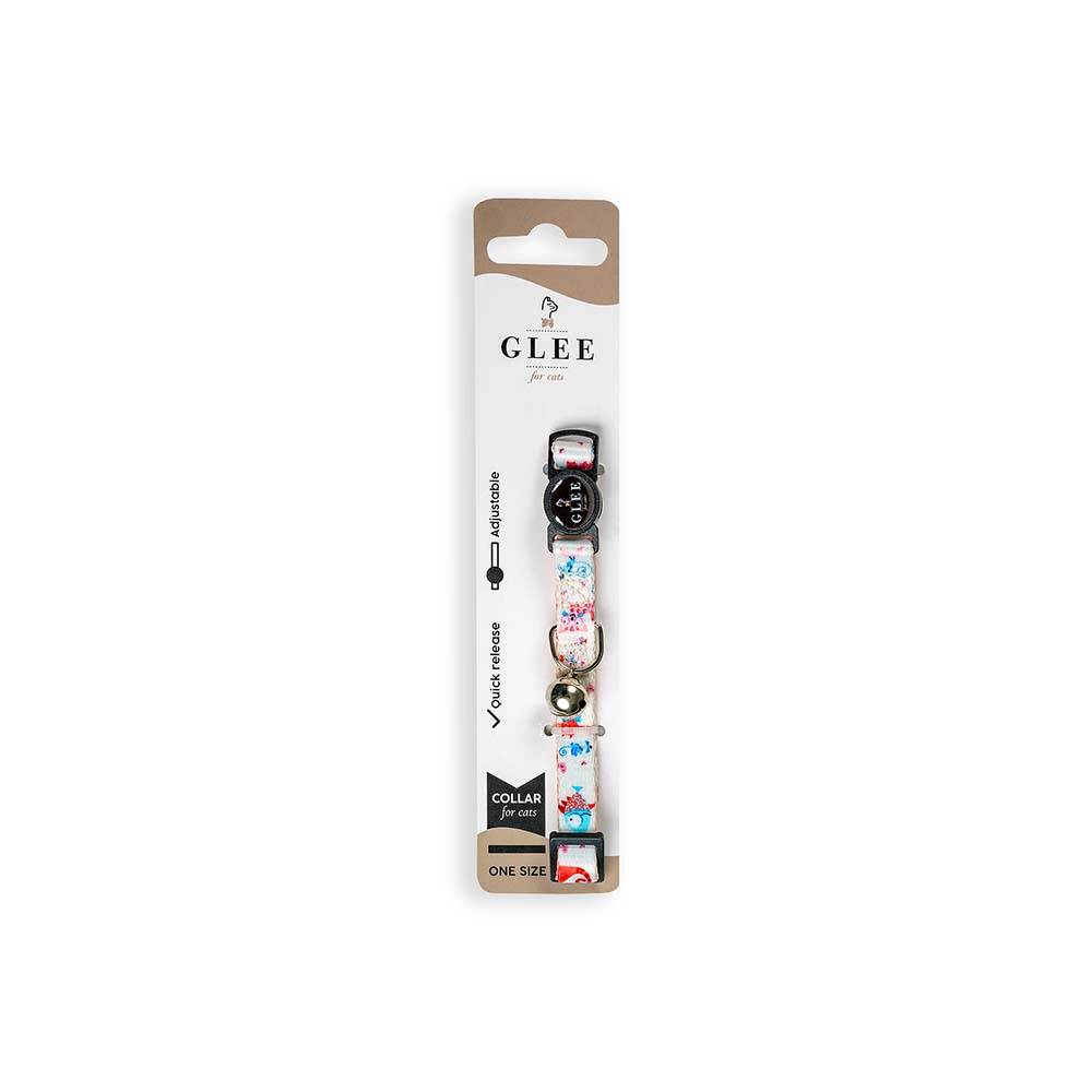 GLEE COLLARS WITH WEBBING TAPE, PLASTIC CLASP AND BELL, FUNNY FISH 10mm x 30cm