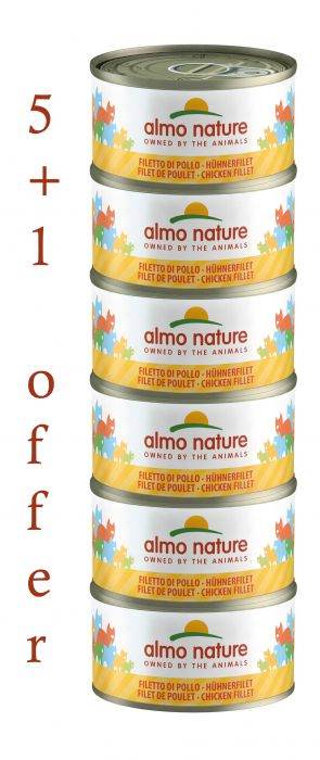 ALMO NATURE – HFC NATURAL MEGA CHICKEN FILLET 6X70g 5+1 FREE