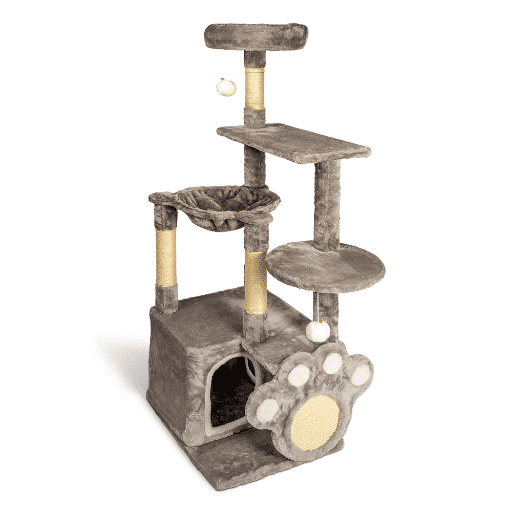 7-2.png GLEE SCRATCHING POST HARMONIA LIGHT GREY 48x40x135cm - Image 1