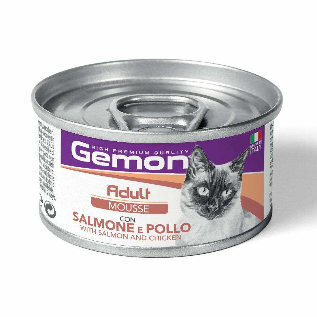 GEMON CAT ADULT CHICKEN & SALMON MOUSSE TINS 85g