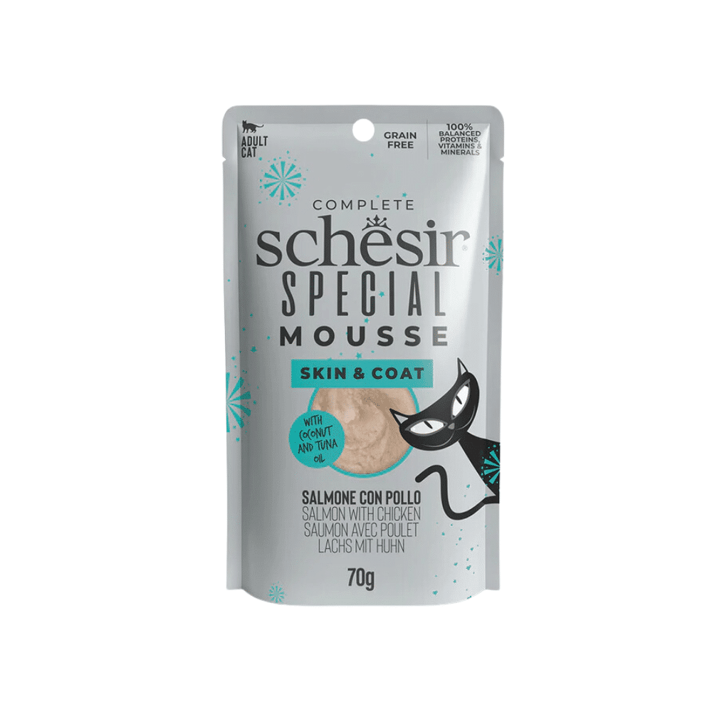 SCHESIR SPECIAL SKIN & COAT SALMON WITH CHICKEN IN MOU70G IN POUCH