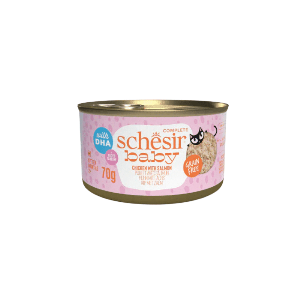 SCHESIR CHICKEN WITH SALMON IN BROTH 70G IN CAN
