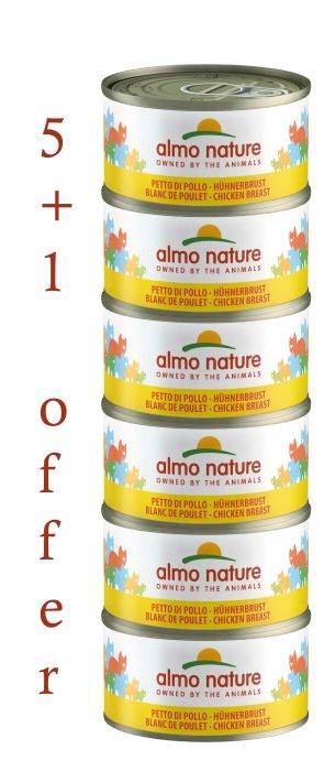 ALMO NATURE – HFC NATURAL MEGA CHICKEN BREAST 6X70g 5+1 FREE
