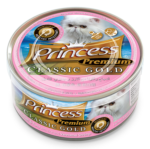 Princess Premium Classic Gold Chicken & Tuna with Rice and Vannamei Shrimp/ Intestinal Health