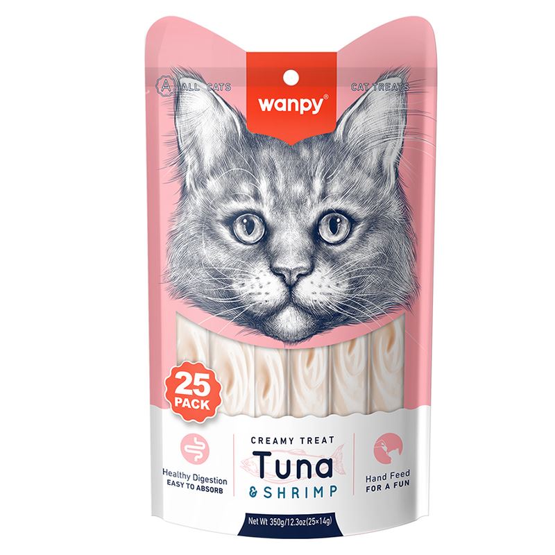WANPY CREAMY LICKABLES TUNA&SHRIMP 350GR