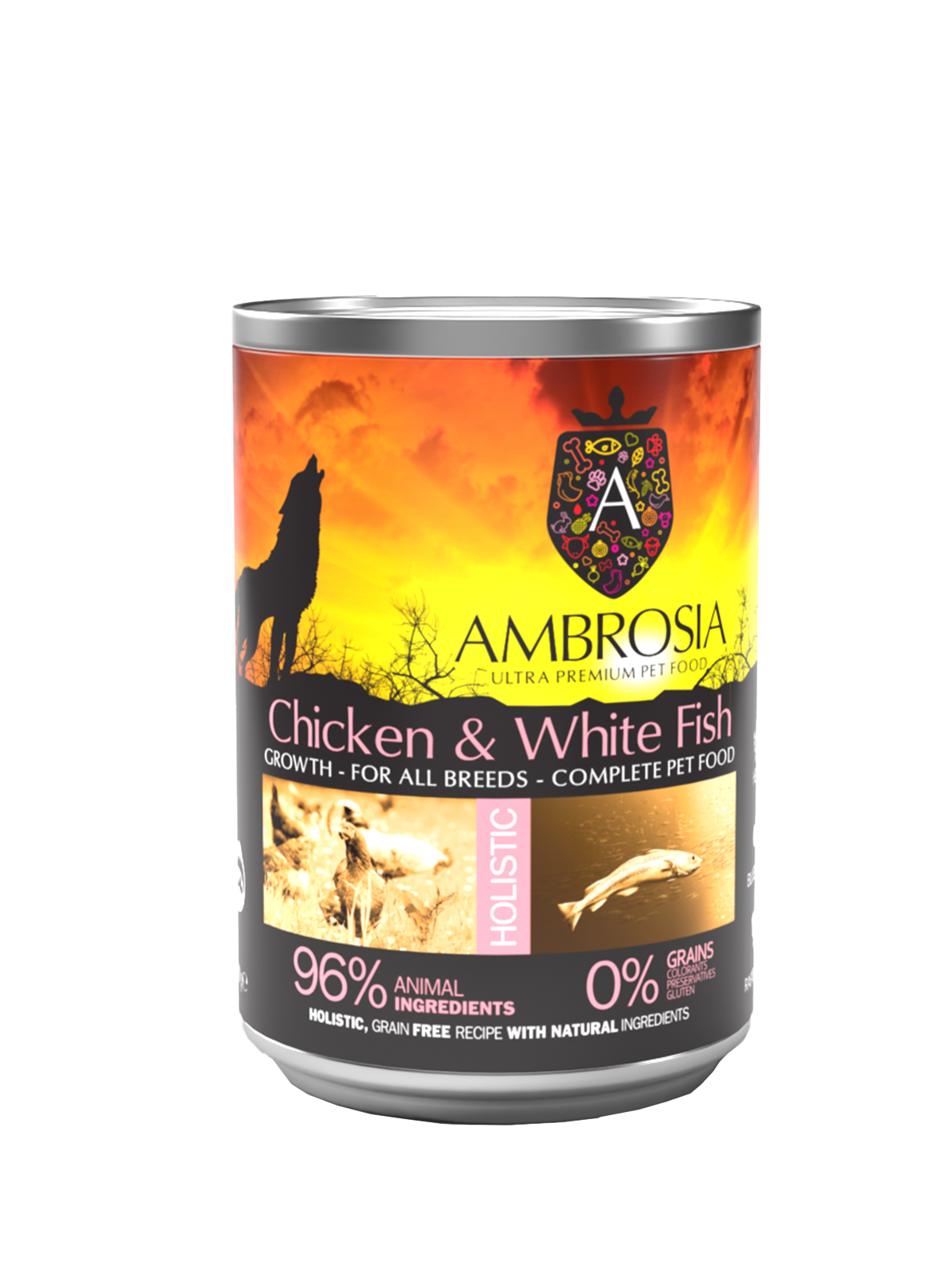AMB. WET DOG GROWTH CHICKEN & FISH 400GR