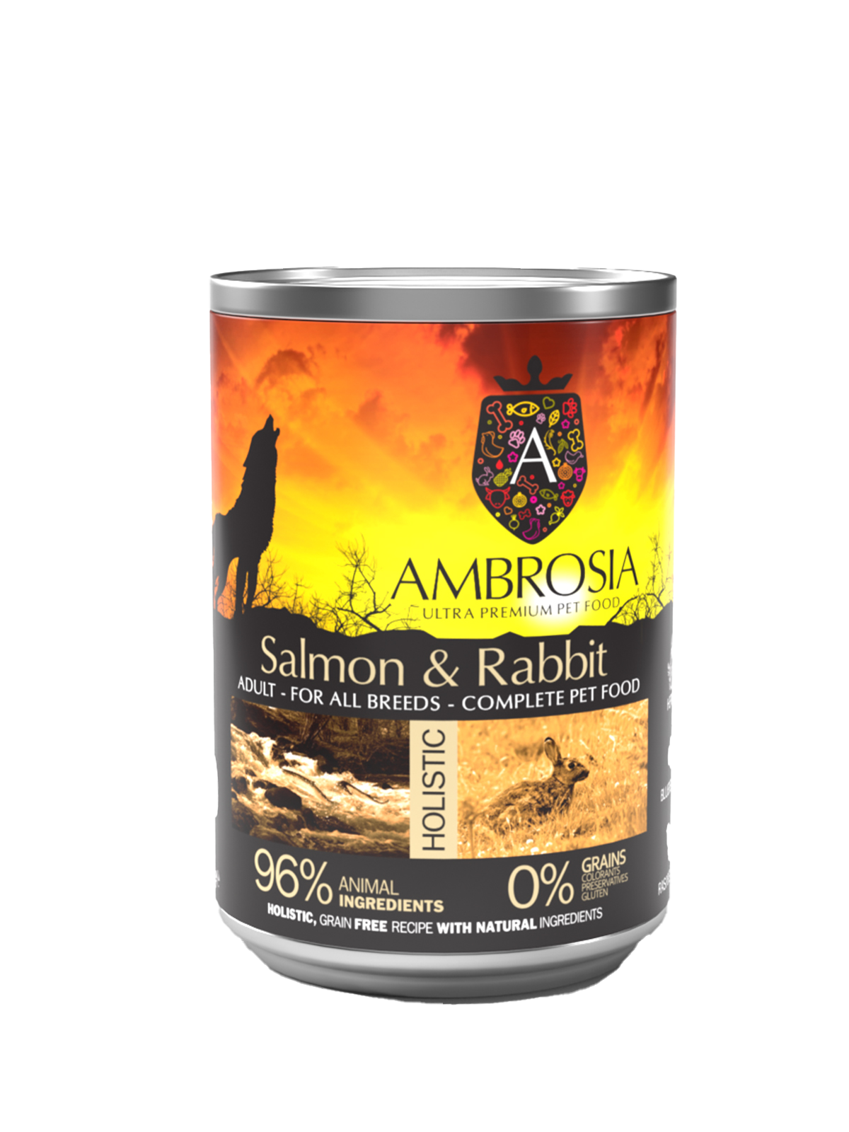 AMB. WET DOG ADULT SALMON & RABBIT 400GR