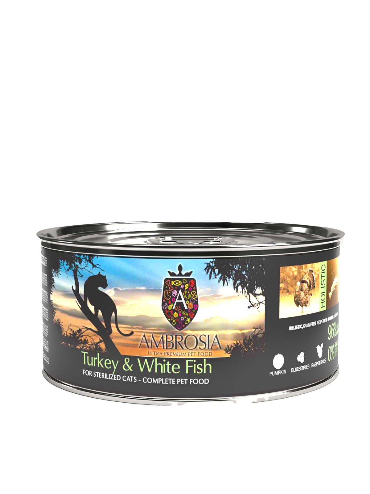 Ambrosia Turkey & White Fish Senior, Light & Sterilized Cat 150g