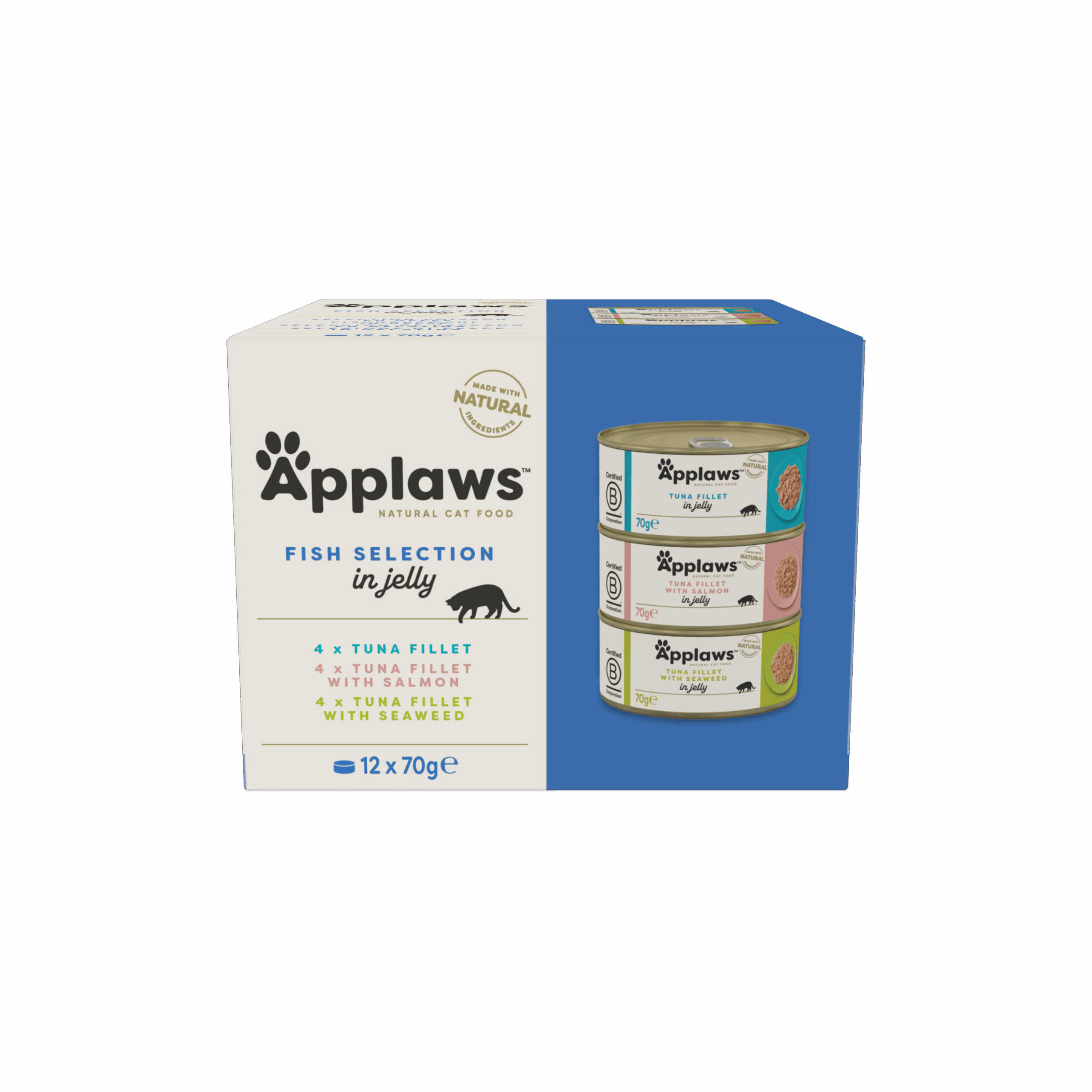 Applaws Natural Wet Cat Food / Fish Selection Multipack in Jelly 12 x 70g