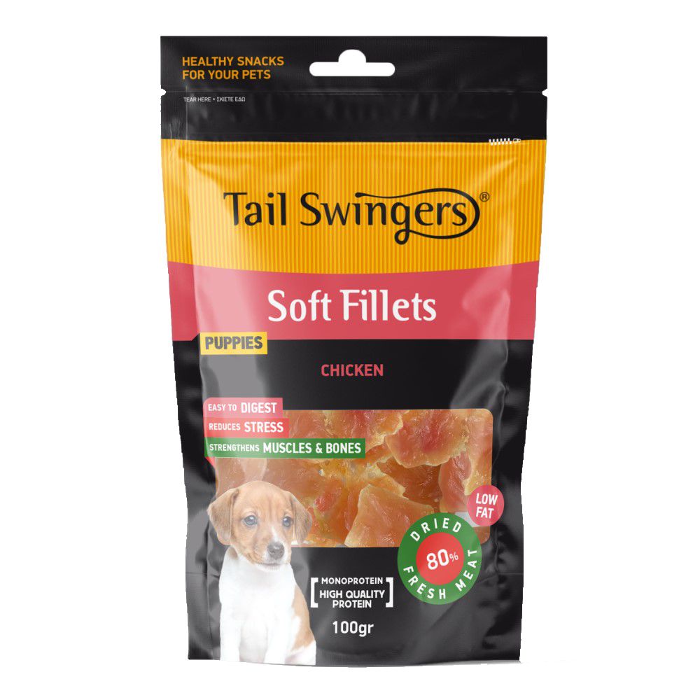TAILSW PUPPY CHICKEN  SOFT FILLETS BITES  100GR