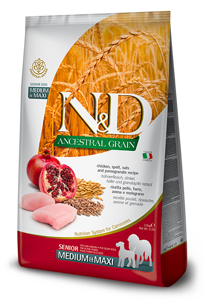 Farmina N&D Ancestral Grain – Chicken & Pomegranate Senior Medium & Maxi