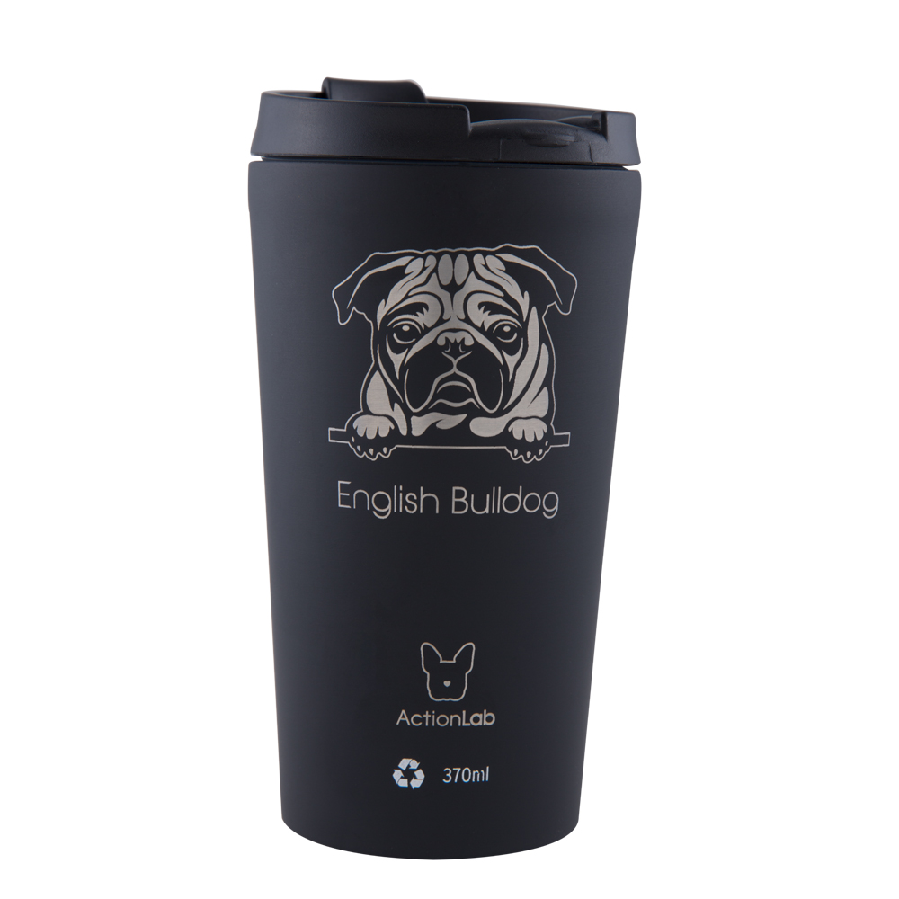 ENGLISH BULLDOG COFFEE THERMOS 370ML BLACK