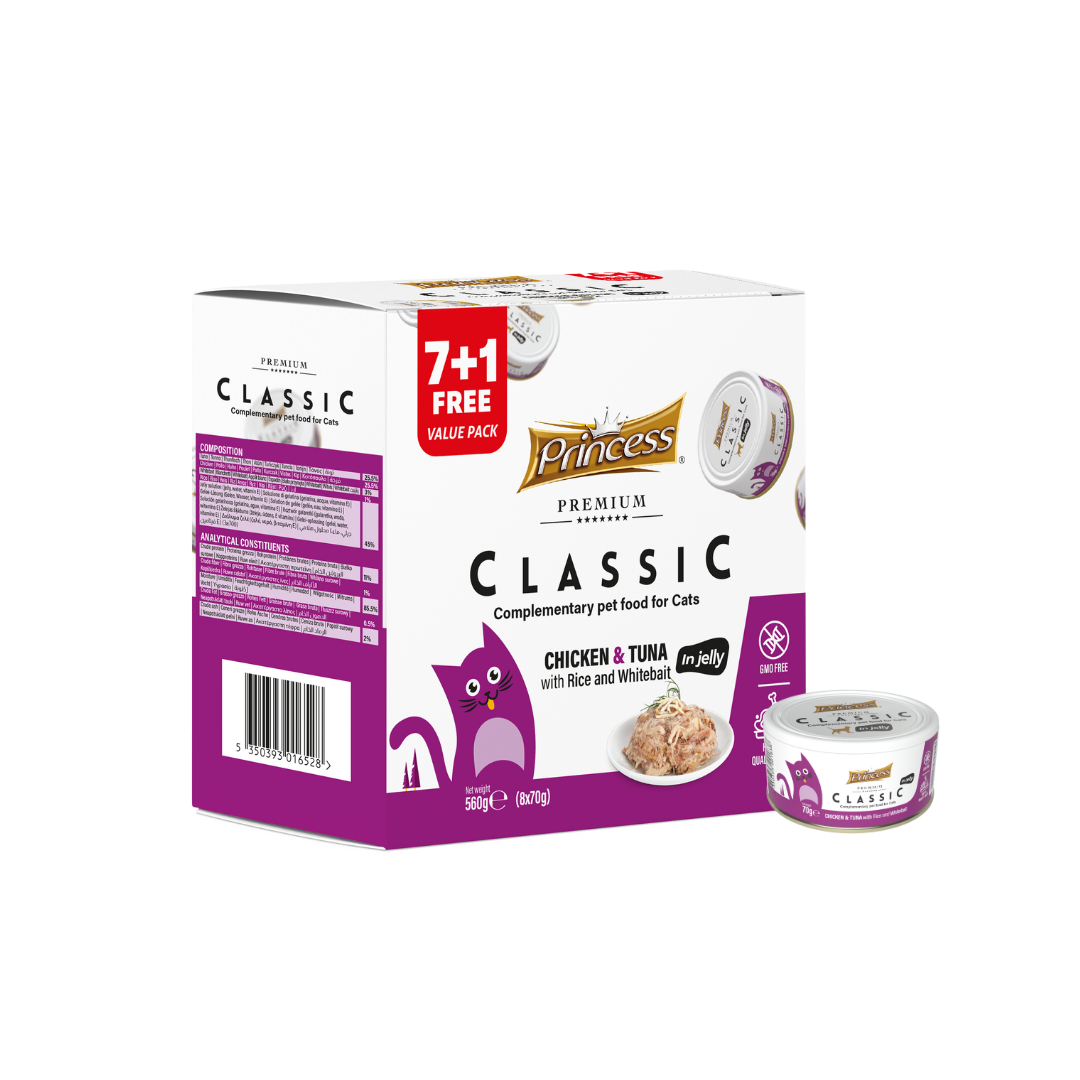 Princess Classic – Chicken & Tuna with Rice & White Bait 7+1