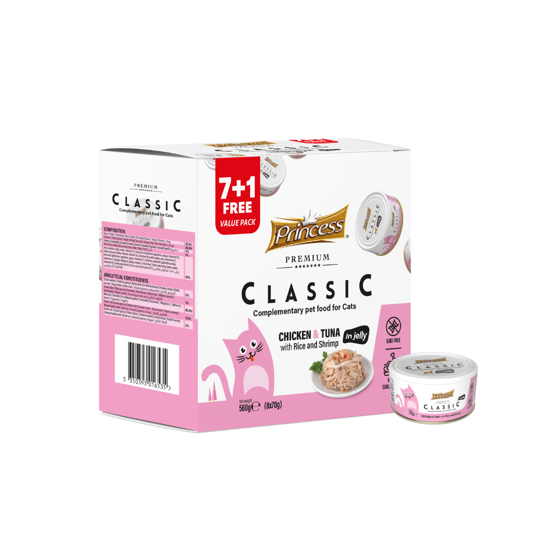 Princess Classic – Chicken & Tuna with Rice & Shrimp 7+1