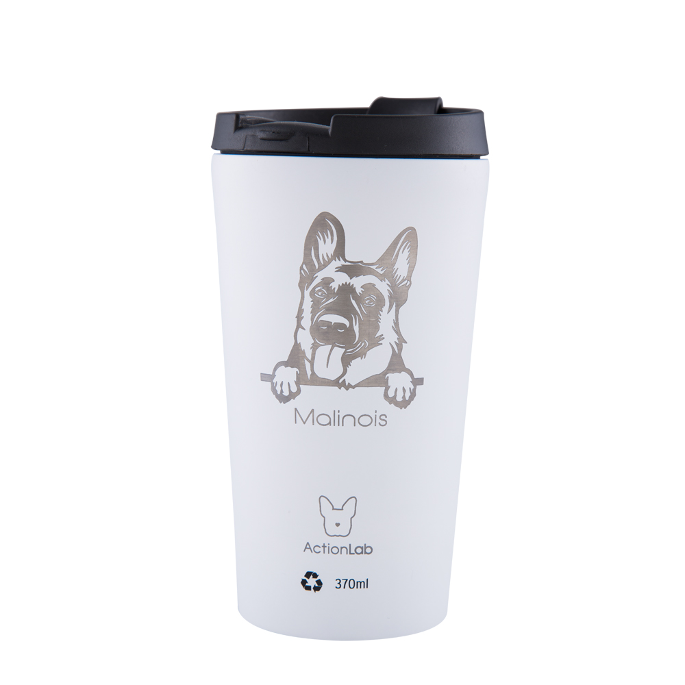 MALINOIS COFFEE THERMOS 370ML WHITE