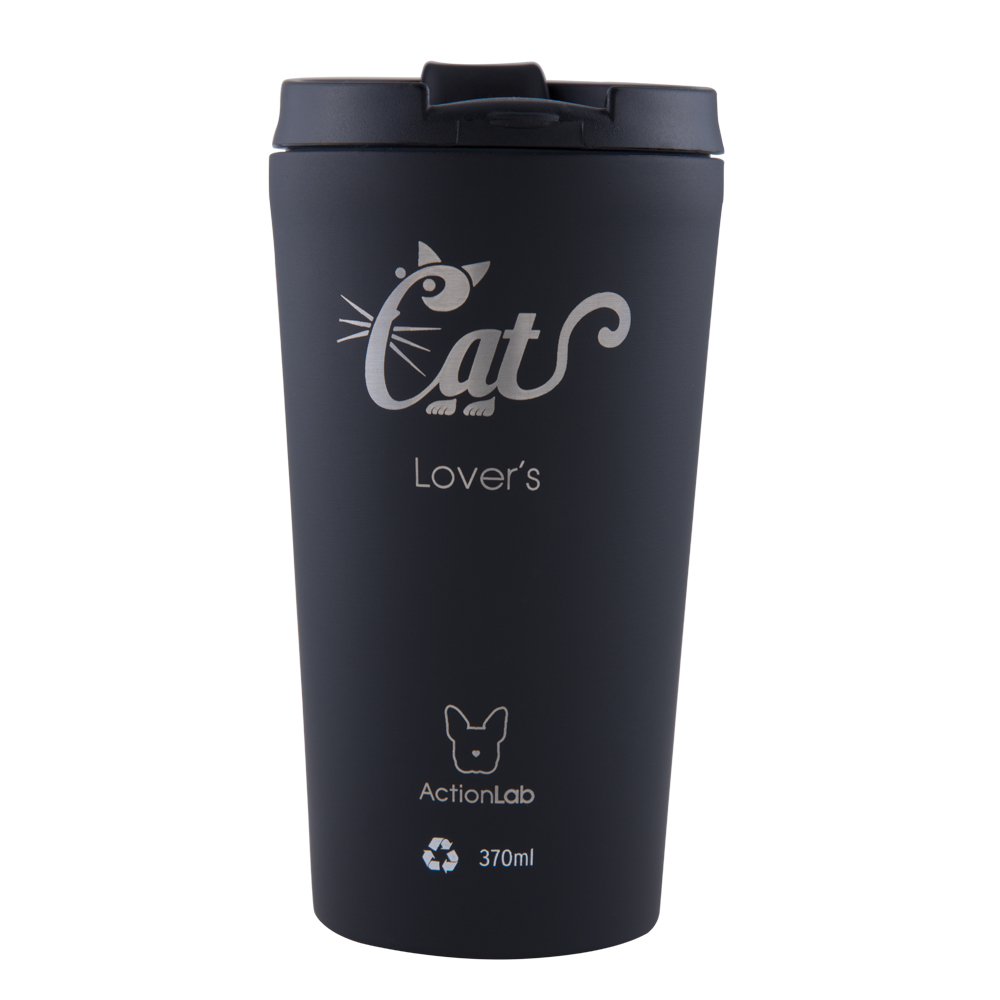CAT LOVERS  COFFEE THERMOS 370ML BLACK