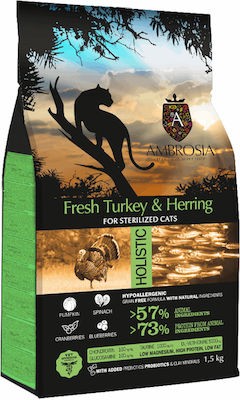 Ambrosia Grain Free Adult & Sterilized Cat Fresh Turkey & Herring