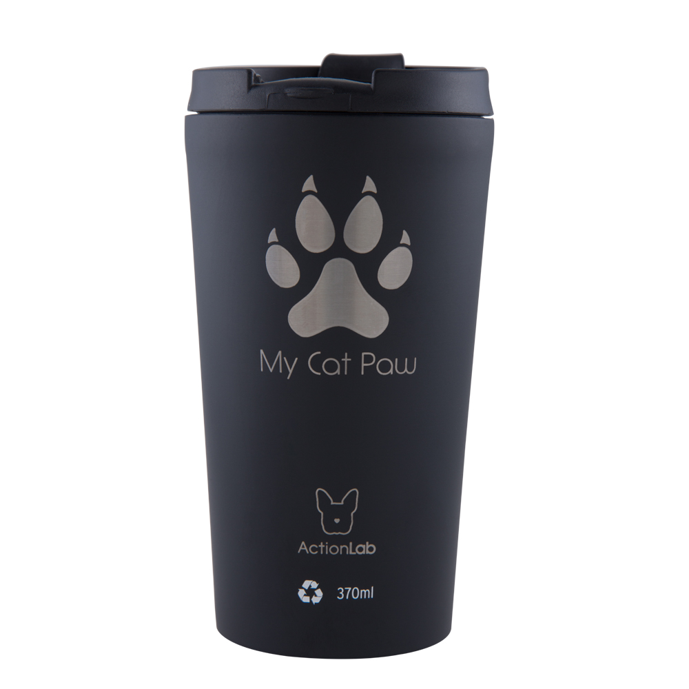 MY CAT PAW  COFFEE THERMOS 370ML BLACK
