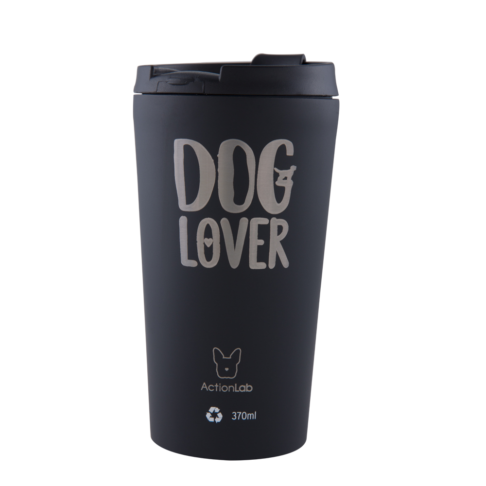 DOG LOVER  COFFEE THERMOS 370ML BLACK