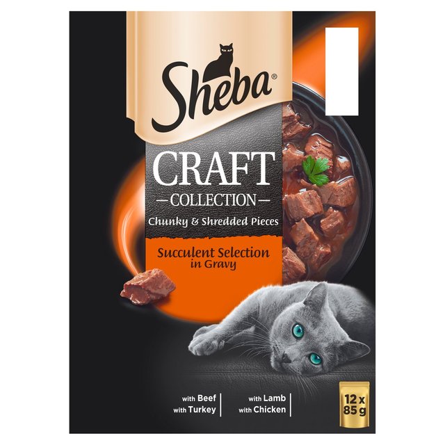 SHEBA POUCHES 12X85GR ( BEEF-LAMB-DUCK-CHICKEN)