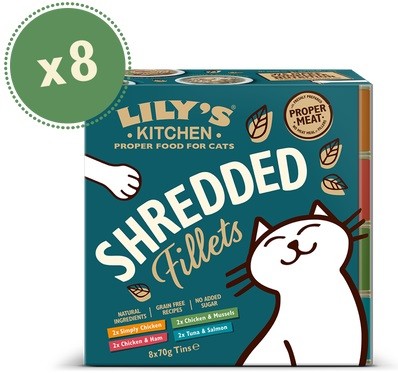 LILY'S KITCHEN - SHREDDED FILLETS MULTIPACK 8X70GR