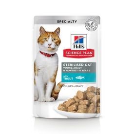Hills Sterilised Cat Young Adult With Trout Pounch 85g