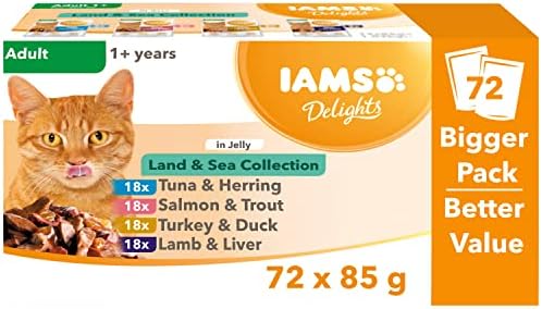 Iams Delights Adult Land & Sea Collection in Jelly 72 x85gr