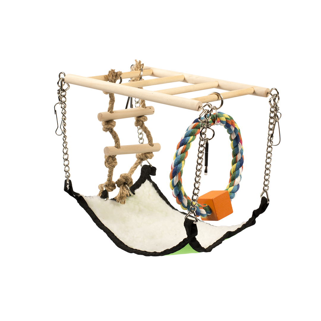 Wooden suspension bridge small animal toy
