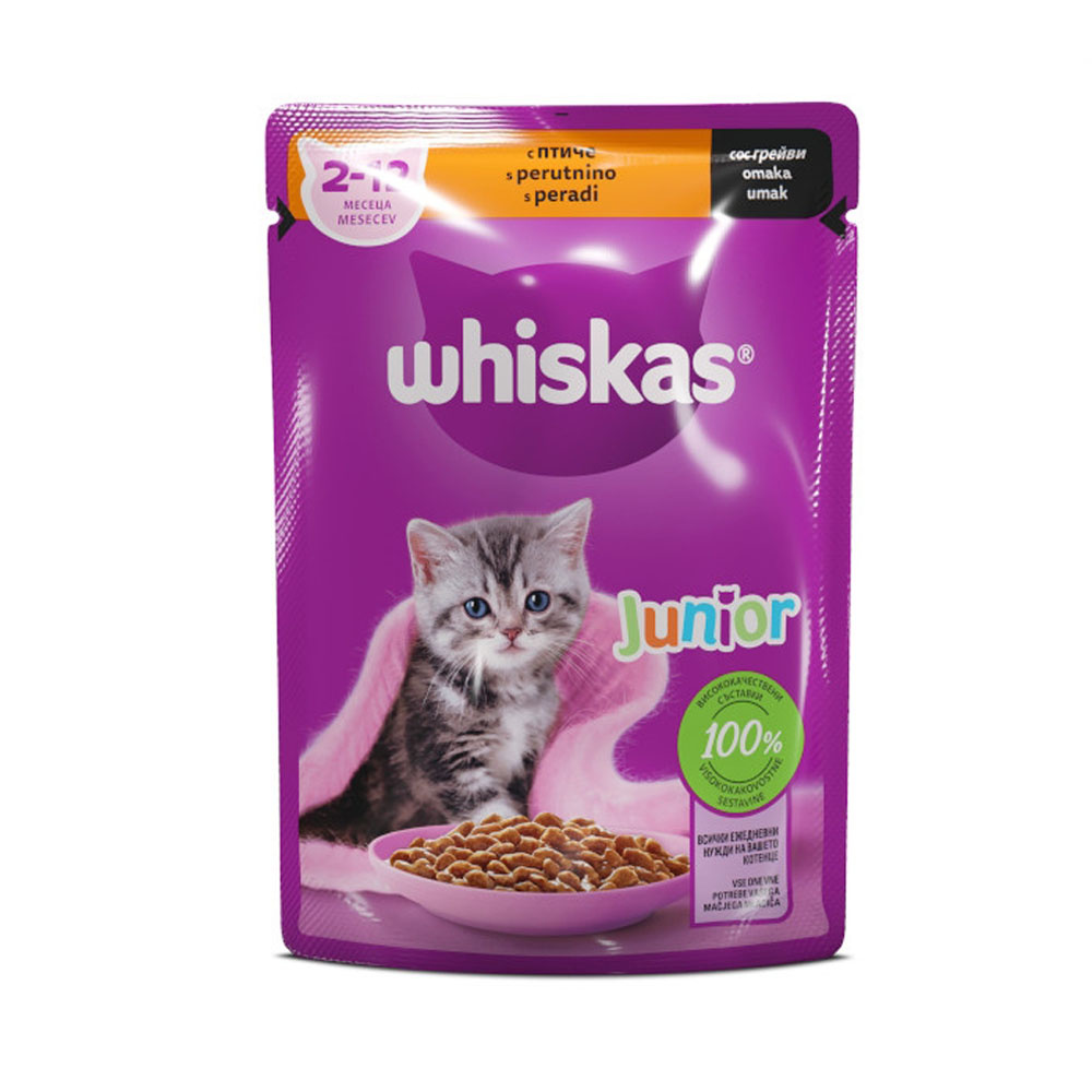WHISKAS POUCH JUNIOR WITH POULTRY