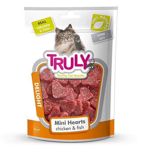 TRULY - MINI HEARTS CHICKEN & FISH 50GR