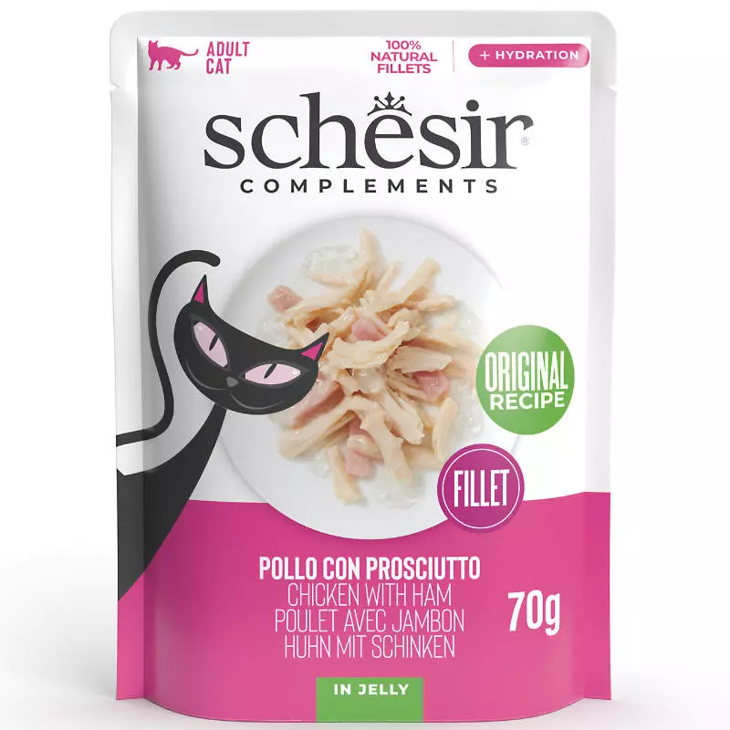 Schesir Chicken & Ham in Jelly Pouch 70gr