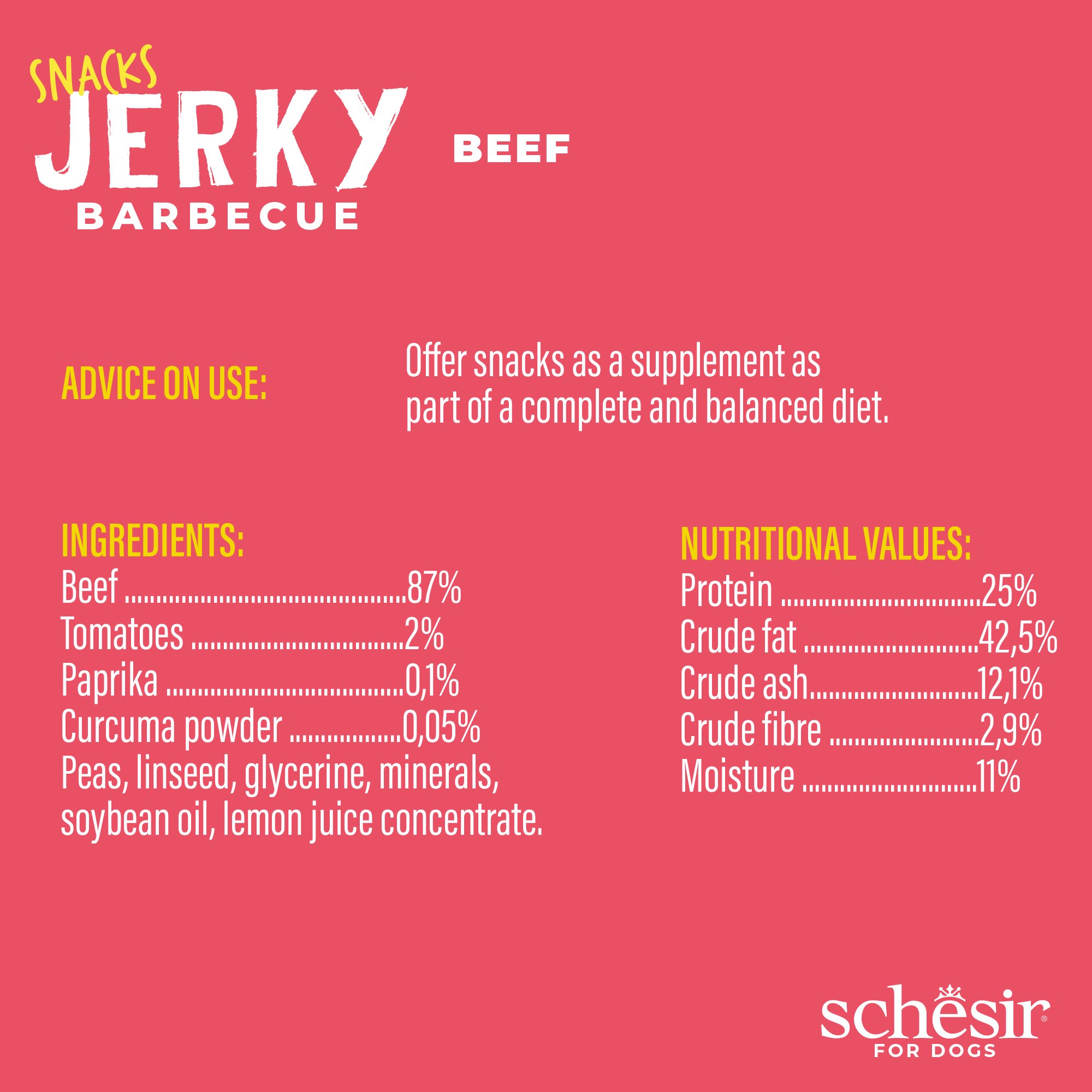 Schesir Dog Snack Jerky BBQ Beef