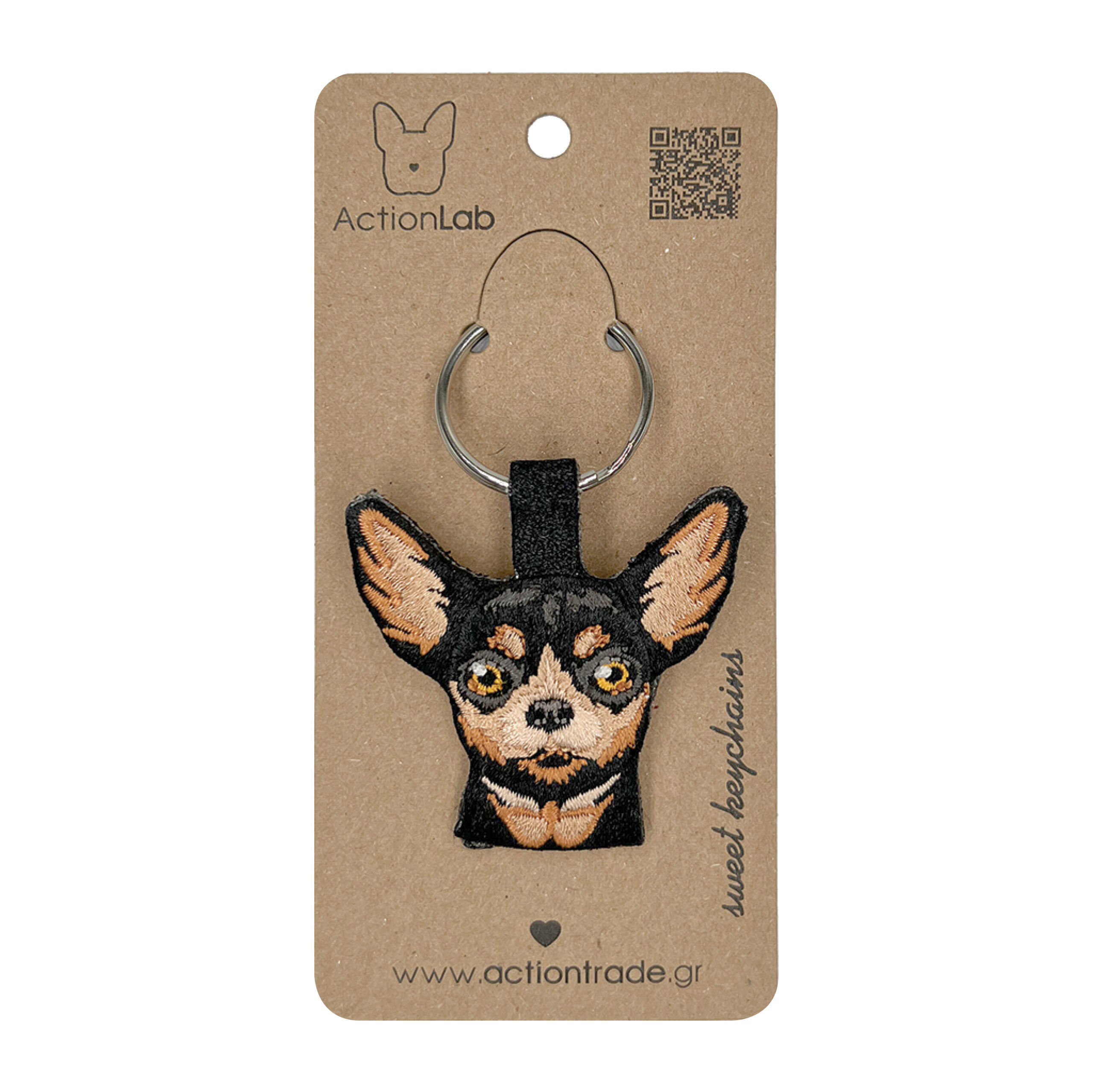 Chihuahua Black Keyring