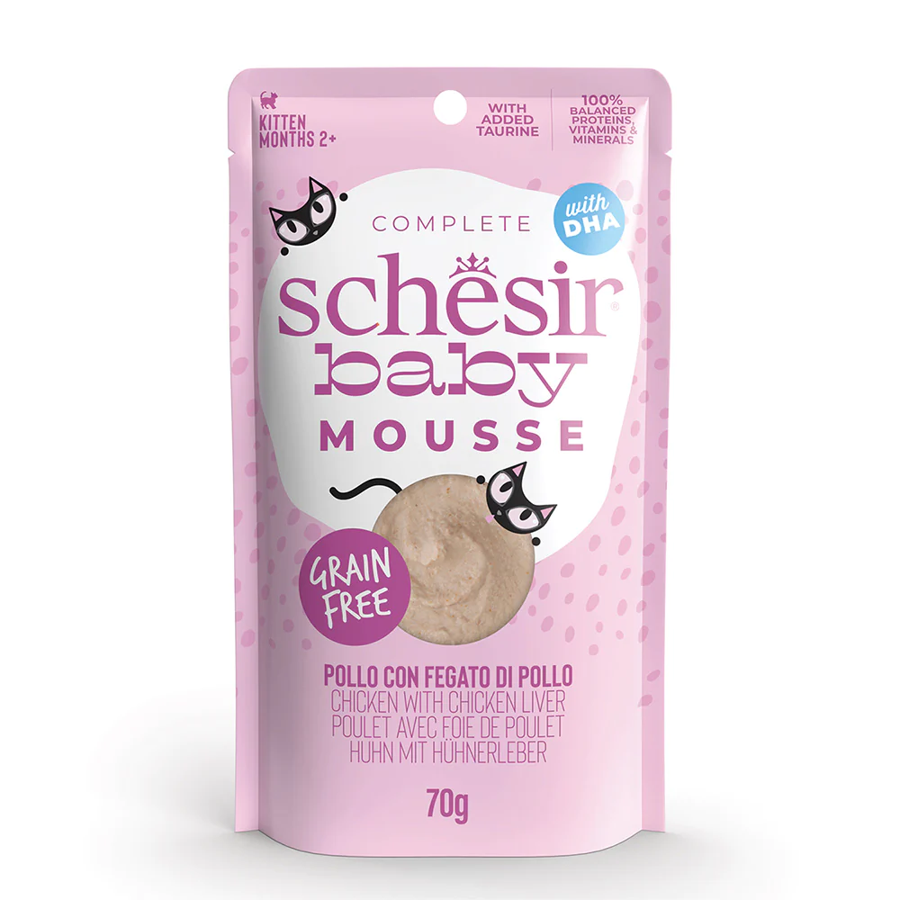 SCHESIR CHICKEN WITH CHICKEN LIVER IN MOUSSE 70G IN POUCH