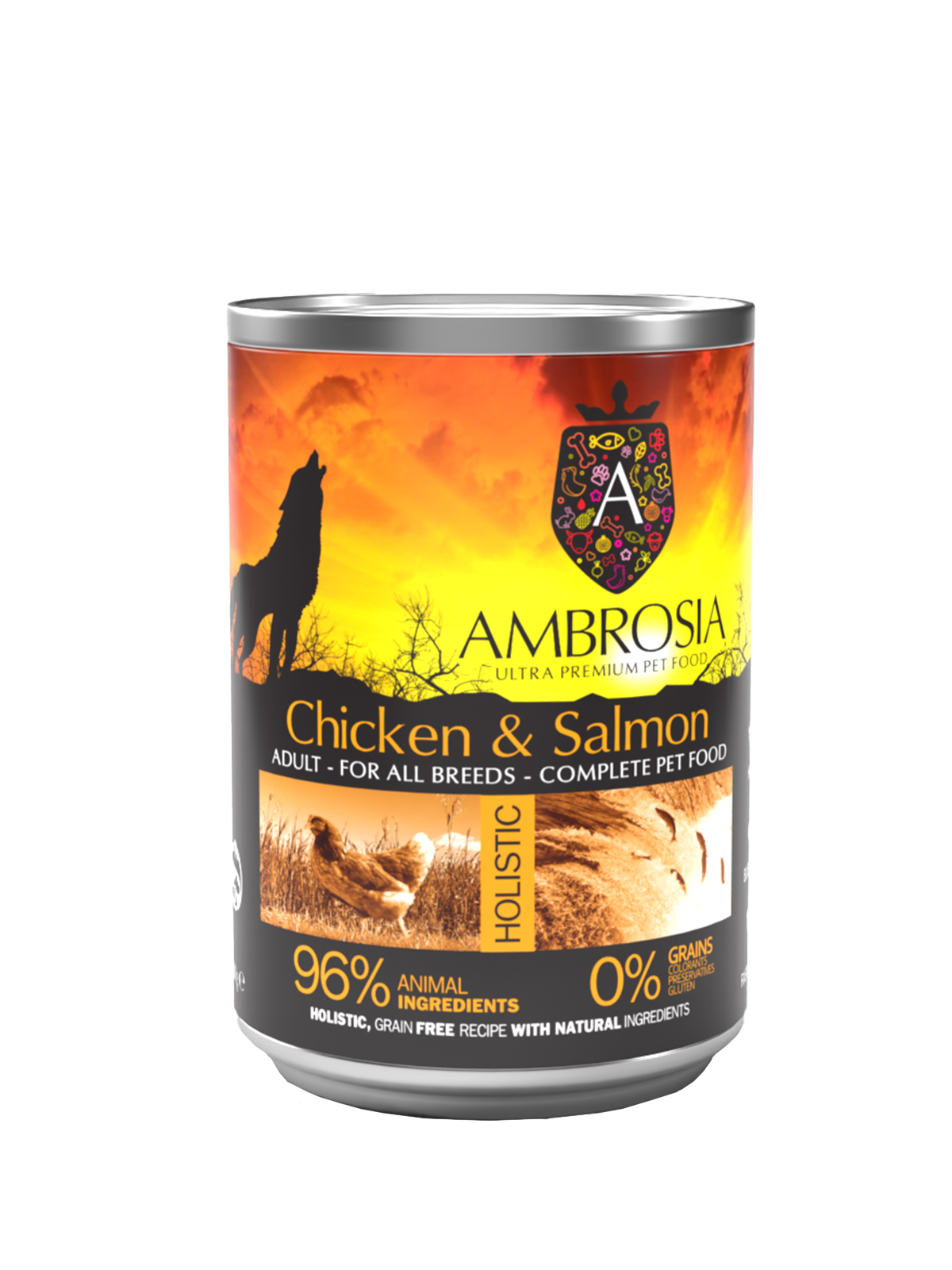 AMB. WET ADULT DOG CHICKEN & SALMON 400GR