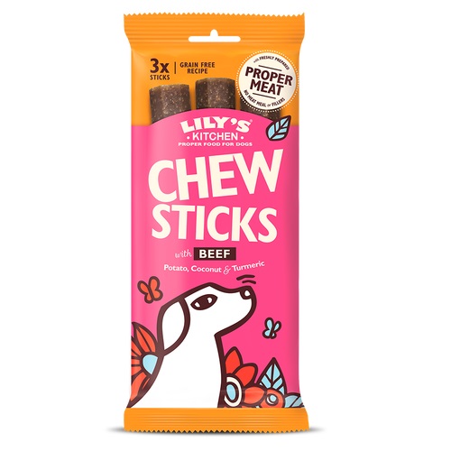 LILY'S KITCHEN - DOG CHEW STICKS BEEF 120GR