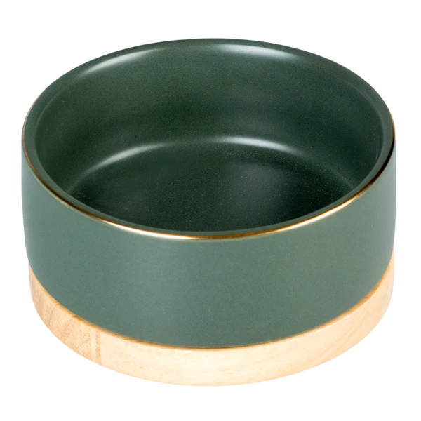 FEEDING BOWL STONE TIMBER 450ML DARK