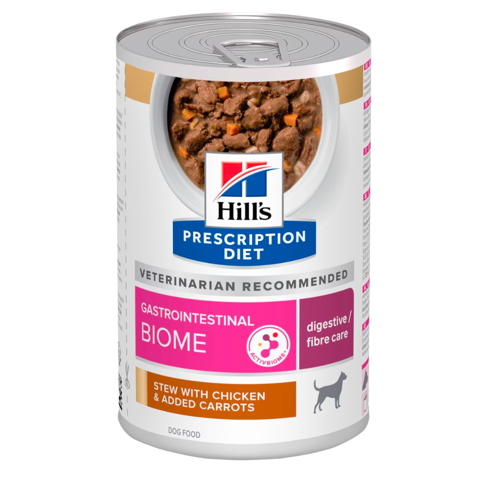 Hill’s Prescription Diet  Gastrontestinal Biome Stew with Chicken  & added carrots Wet Dog Food