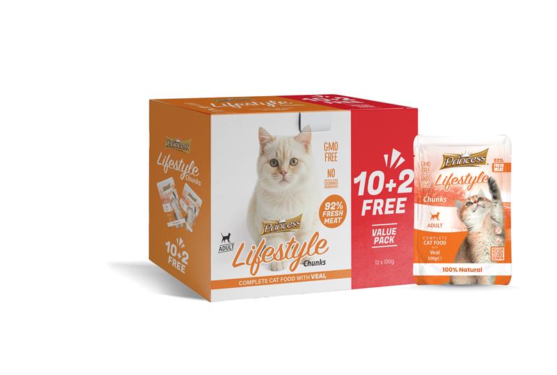 Princess Lifestyle Chunks Pouches – Veal in Jelly 100g (12pcs | 10+2 Free)