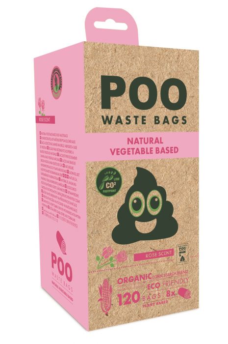 M-PETS -  120 COUNT ROSE SCENTED POO BAGS