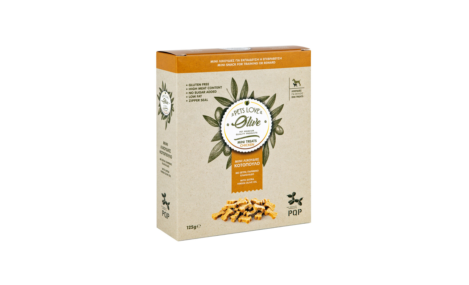 ΜΙΝΙ ΚΟΚΚΑΛΑΚΙ ΚΟΤΟΠΟΥΛΟ ΜΕ ΕΞΤΡΑ ΠΑΡΘΕΝΟ ΕΛΑΙΟΛΑΔΟ / ΜΙΝΙ TREATS CHICKEN WITH EXTRA VIRGIN OLIVE OIL 15g