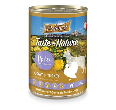Prince Taste of Nature Paleo wet food  Goat & Turkey with Cowberry & Sweet Potato 400g
