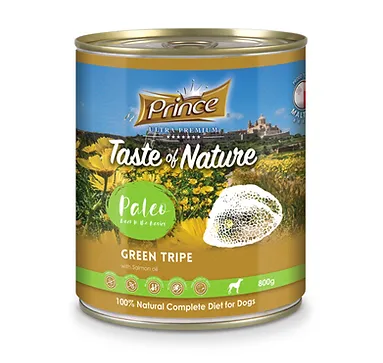 Prince Taste of Nature Paleo wet food  Green Tripe with Salmon Oil