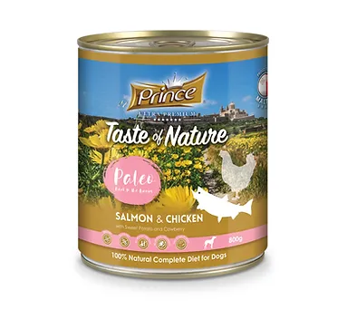 Prince Taste of Nature Paleo wet food Salmon & Chicken with Sweet Potato and Cowberry
