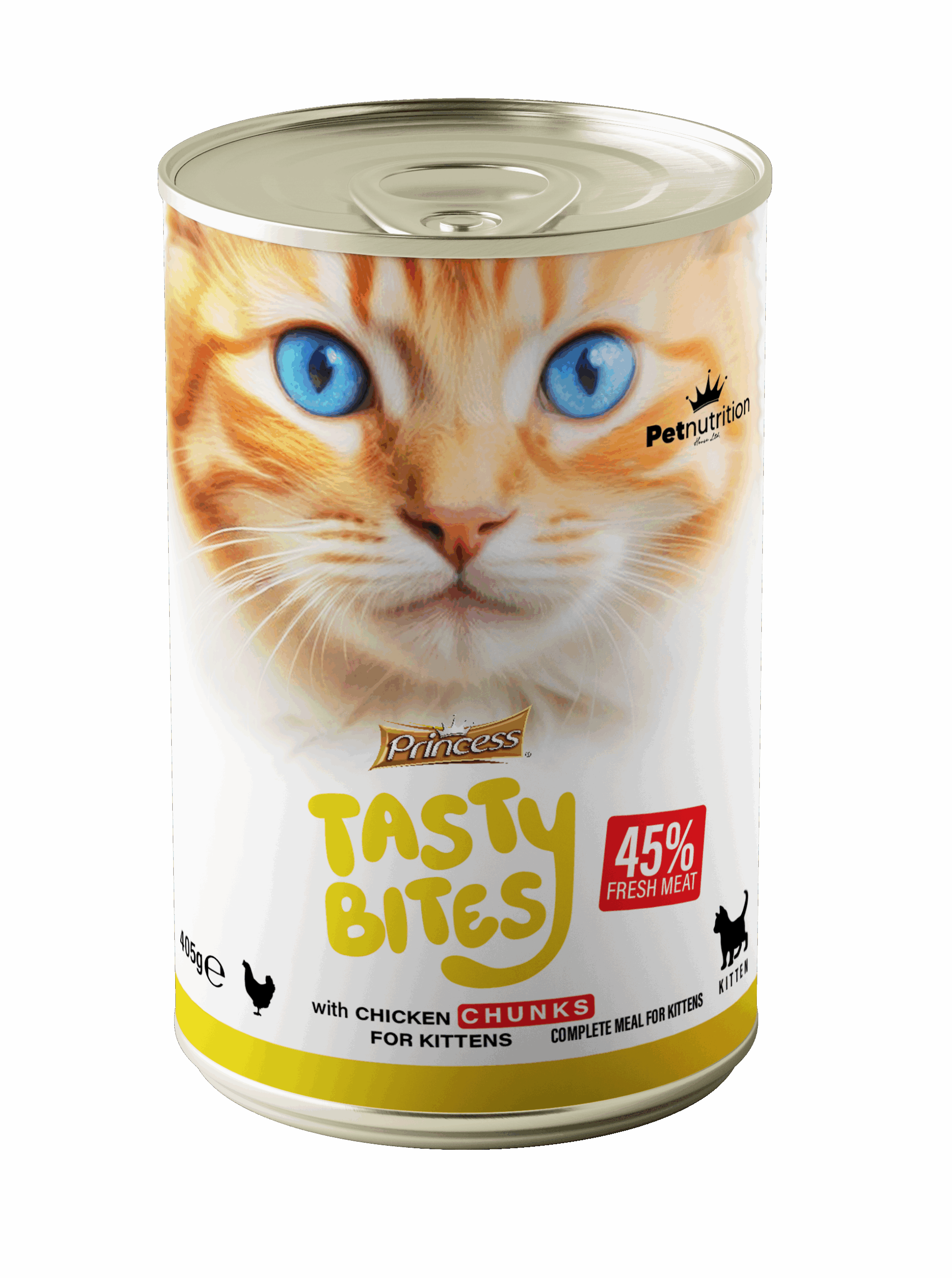 Princess Tasty Bites – With Chicken Chunks (For Kittens) 405g