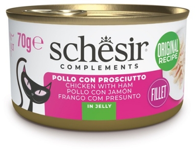 Schesir Cat Chicken Fillets &Ham in jelly 70g