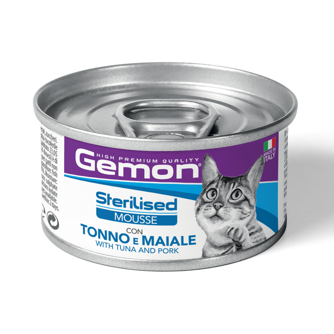 GEMON CAT ADULT STERILISED TUNA & PORK MOUSSE TINS 85GR