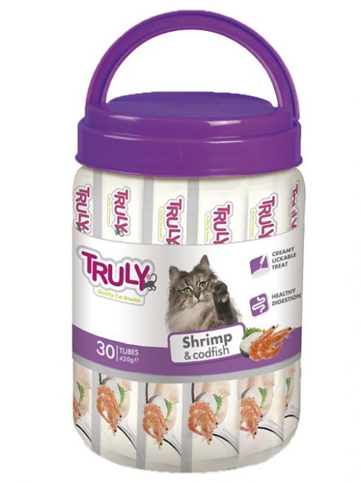 TRULY - CREAMY LICKABLES SHRIMP & CODFISH 420GR