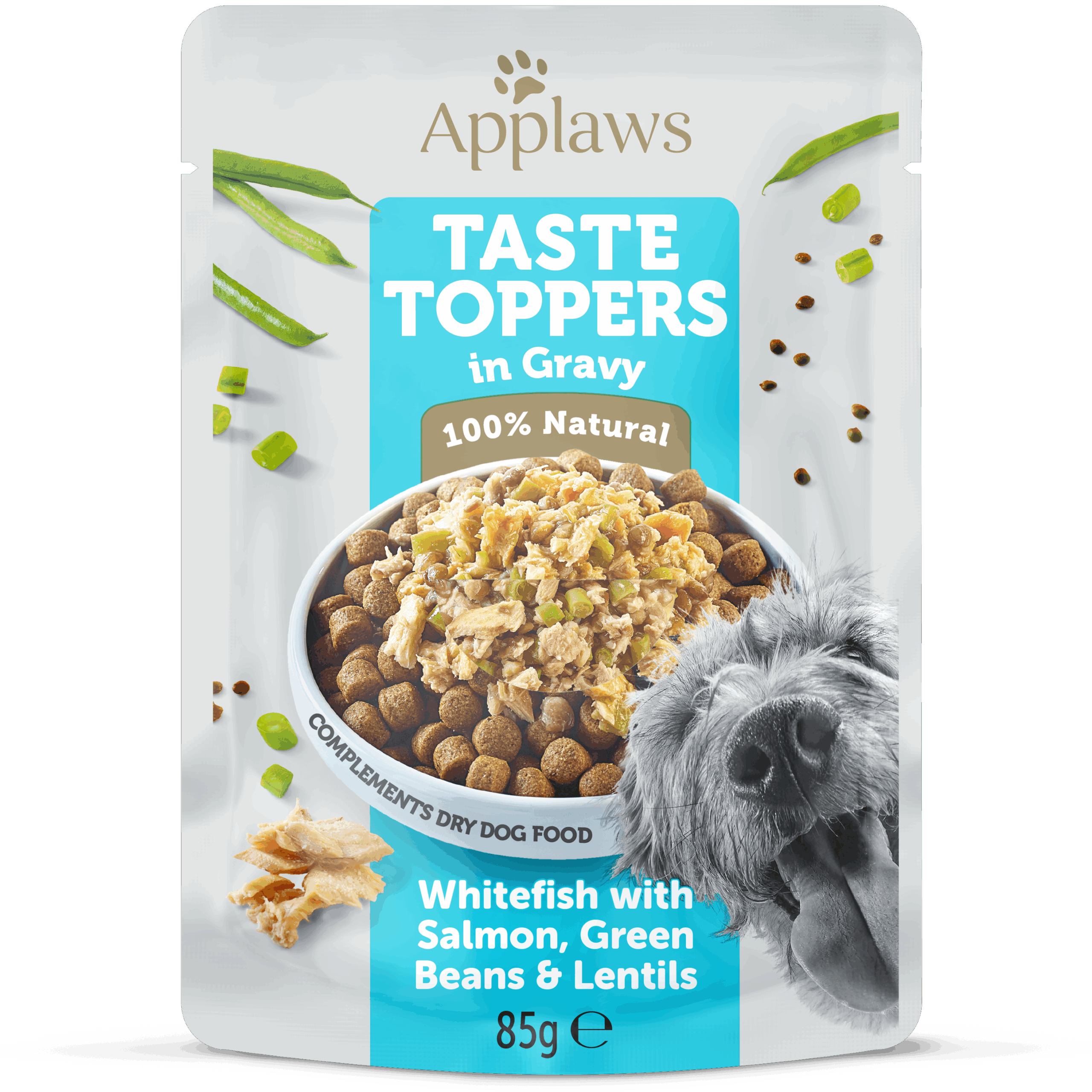 APPLAWS Whitefish with Salmon, Green Beans & Lentils in Gravy Pouch