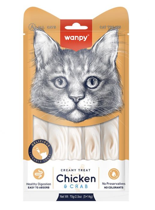 WANPY - CREAMY LICKABLE CHICKEN & CRAB 70GR